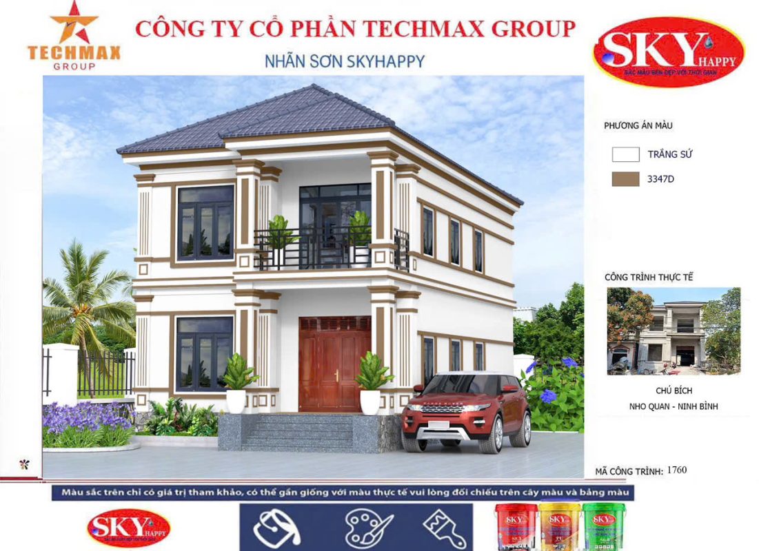 Phối Màu Công Trình Thi Công Sơn SkyHappy - Sơn TechMax