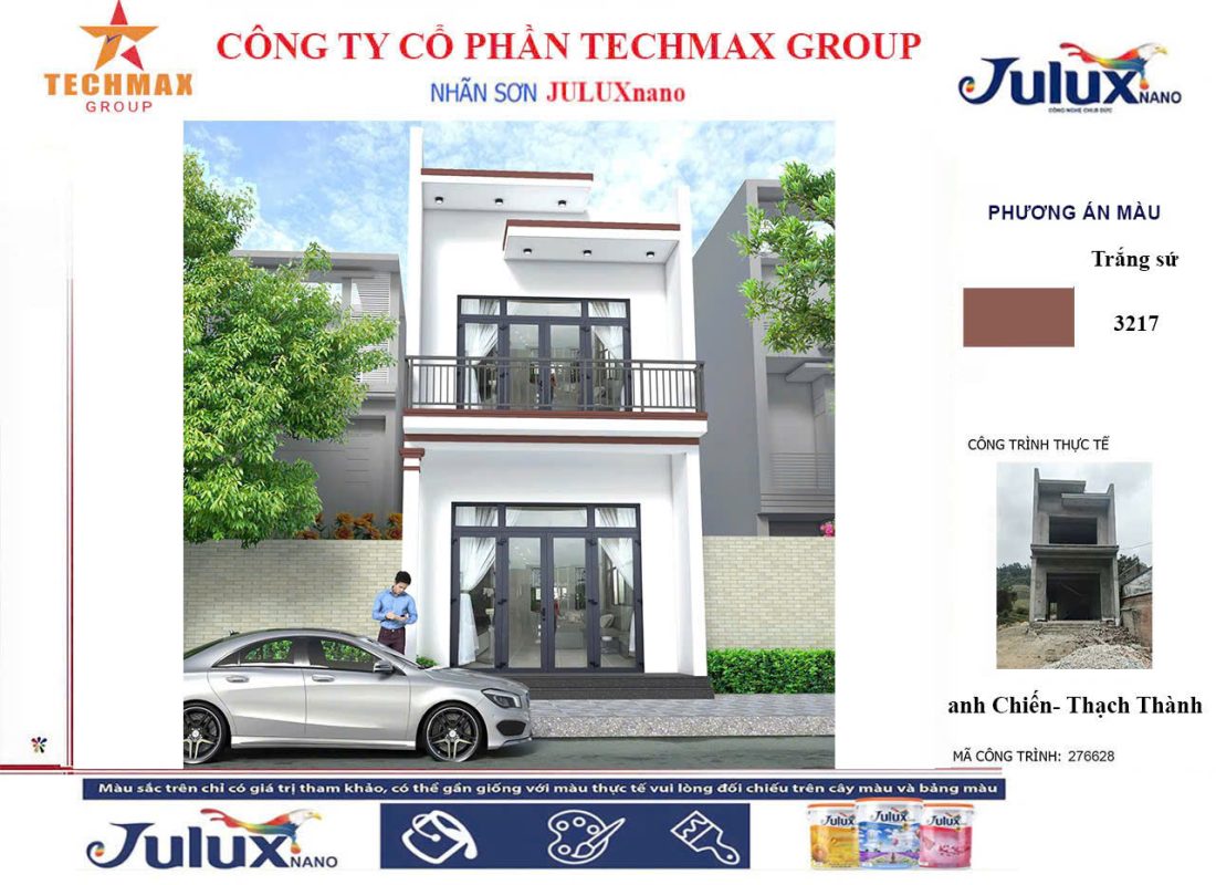Phối Màu Công Trình Thi Công Sơn nhà phố hiện đại - Sơn TechMax
